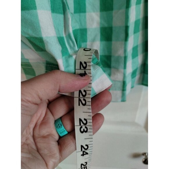 Shabby Apple A Line Green and white checker skirt - Picture 3 of 7